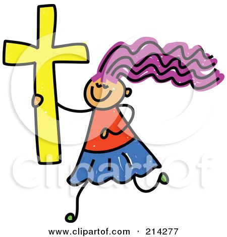 Royalty-Free (RF) Clipart Illustration of a Childs Sketch Of A Christian Girl by Prawny