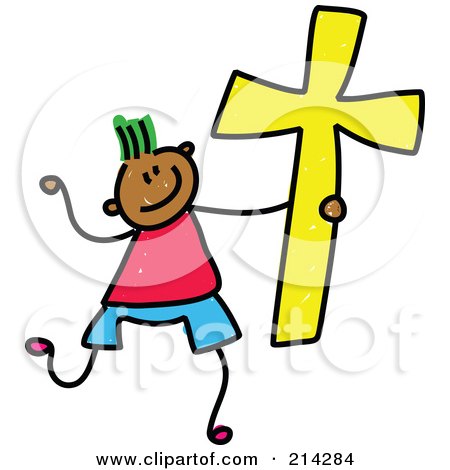 Royalty-Free (RF) Clipart Illustration of a Childs Sketch Of A Christian Boy by Prawny