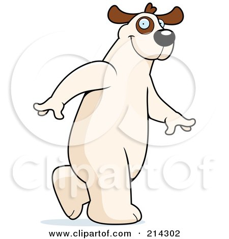 Royalty-Free (RF) Clipart Illustration of a Big Dog Walking On His Hind Legs by Cory Thoman