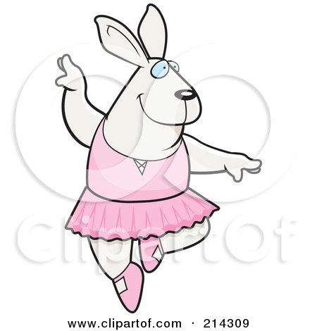 Royalty-Free (RF) Clipart Illustration of a Ballerina Rabbit Dancing And Jumping by Cory Thoman