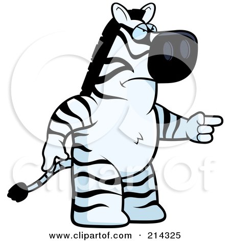 Royalty-Free (RF) Clipart Illustration of an Angry Zebra Pointing To The Right by Cory Thoman