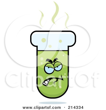 Royalty-Free (RF) Clipart Illustration of a Grouchy Test Tube Character by Cory Thoman
