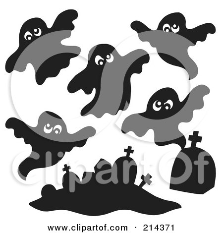 Royalty-Free (RF) Clipart Illustration of a Digital Collage Of Ghosts - 1 by visekart