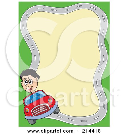 Royalty-Free (RF) Clipart Illustration of a Mad Driver Road Frame by visekart