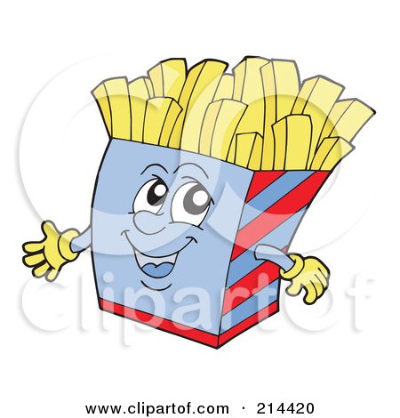 Royalty-Free (RF) Clipart Illustration of a Happy French Fry Carton by visekart
