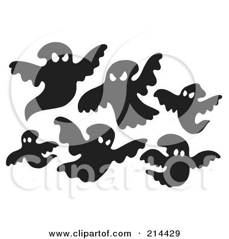 Royalty-Free (RF) Clipart Illustration of a Digital Collage Of Ghosts - 2 by visekart