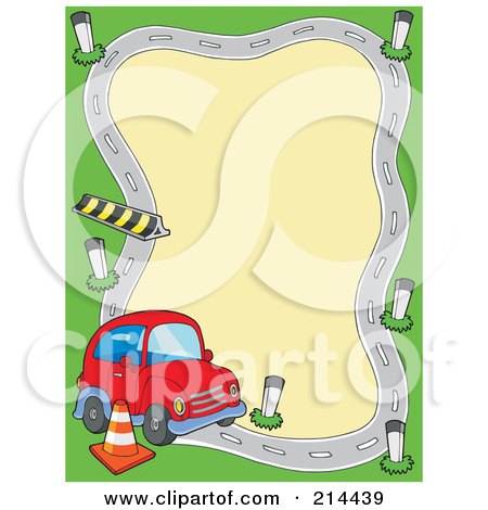 Royalty-Free (RF) Clipart Illustration of a Car Road Frame by visekart