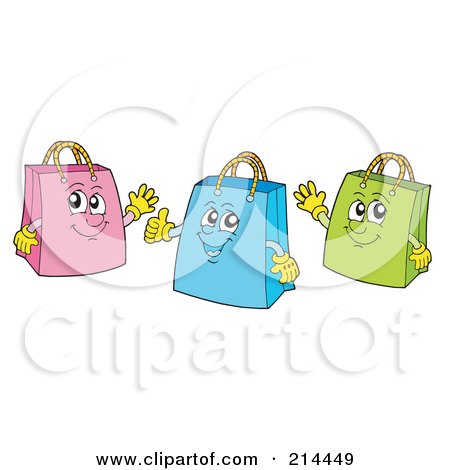 Royalty-Free (RF) Clipart Illustration of a Digital Collage Of Shopping Bags by visekart
