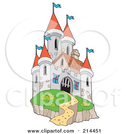 Royalty-Free (RF) Clipart Illustration of a Medieval Castle - 2 by visekart