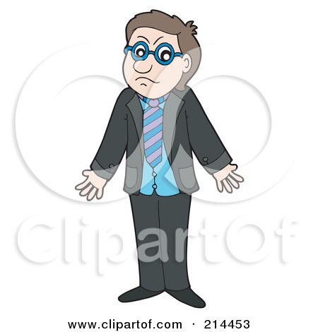 Royalty-Free (RF) Clipart Illustration of a Shrugging Young Businessman by visekart