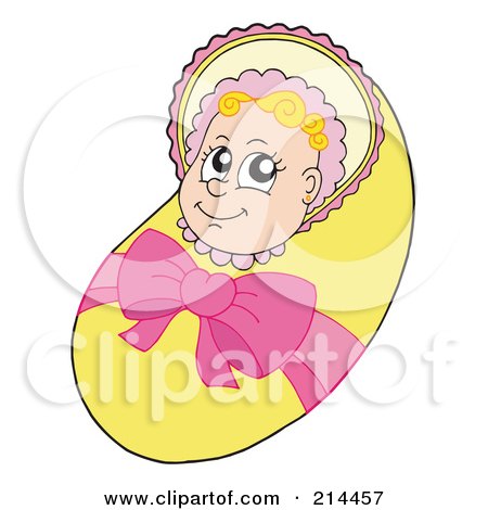 Royalty-Free (RF) Clipart Illustration of a Bundled Baby Girl by visekart