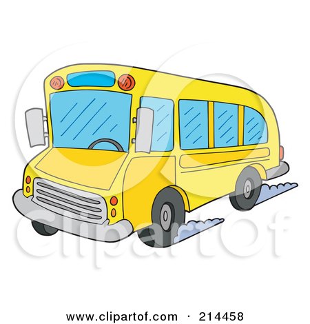 Royalty-Free (RF) Clipart Illustration of a School Bus Driving by visekart