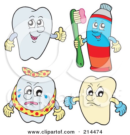 Royalty-Free (RF) Clipart Illustration of a Digital Collage Of Tooth Characters - 2 by visekart