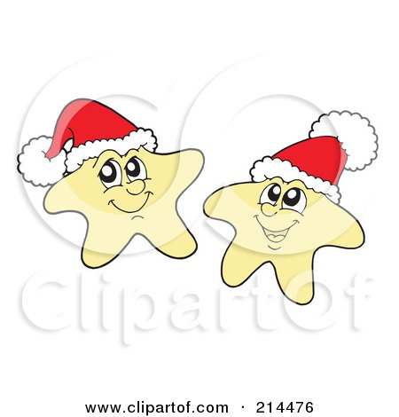 Royalty-Free (RF) Clipart Illustration of a Digital Collage Of Two Christmas Stars by visekart
