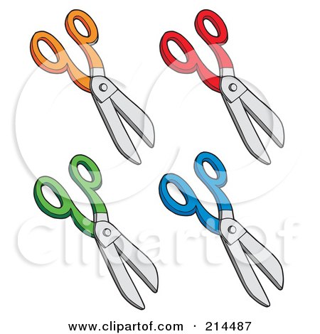 Royalty-Free (RF) Clipart Illustration of a Digital Collage Of Scissors by visekart