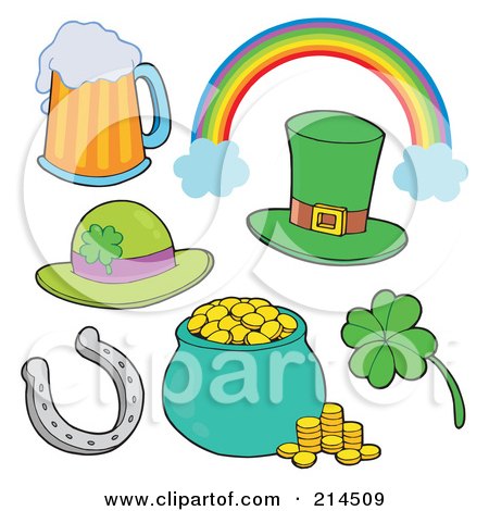 Royalty-Free (RF) Clipart Illustration of a Digital Collage Of St Patricks Day Items - 1 by visekart
