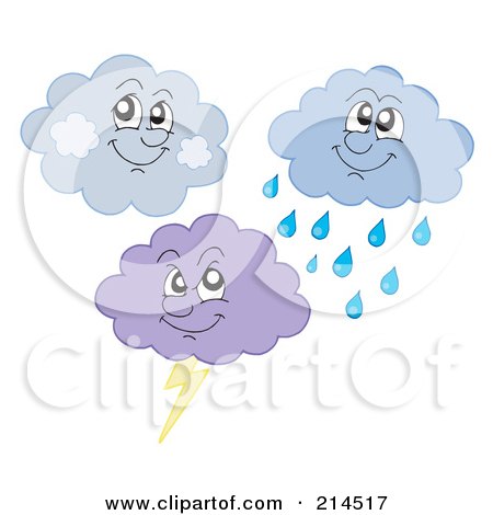 Royalty-Free (RF) Clipart Illustration of a Digital Collage Of Clouds by visekart