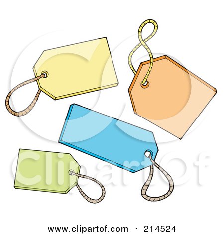 Royalty-Free (RF) Clipart Illustration of a Digital Collage Of Tags by visekart