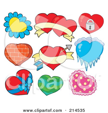Royalty-Free (RF) Clipart Illustration of a Digital Collage Of Love Hearts - 2 by visekart