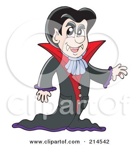 Royalty-Free (RF) Clipart Illustration of a Vampire Gesturing by visekart