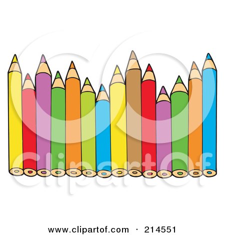 Royalty-Free (RF) Clipart Illustration of a Border Of Colorful Pencils by visekart