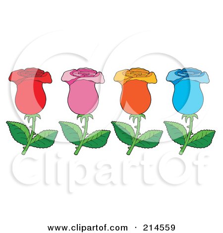 Royalty-Free (RF) Clipart Illustration of a Digital Collage Of Colorful Roses by visekart