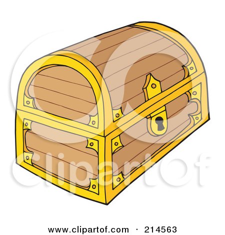 Royalty-Free (RF) Clipart Illustration of a Locked Empty Treasure Chest by visekart