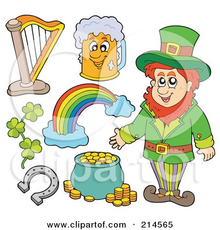 Royalty-Free (RF) Clipart Illustration of a Digital Collage Of St Patricks Day Items - 2 by visekart