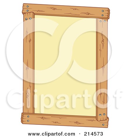 Royalty-Free (RF) Clipart Illustration of a Wooden Frame Around Yellow by visekart