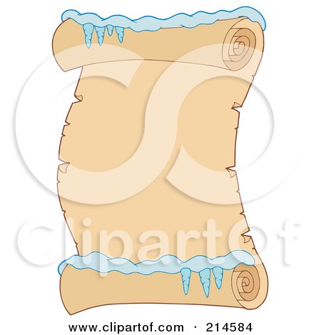 Royalty-Free (RF) Clipart Illustration of an Icy Blank Parchment Scroll by visekart