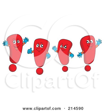 Royalty-Free (RF) Clipart Illustration of a Digital Collage Of Exclamation Points - 2 by visekart