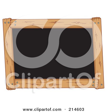 Royalty-Free (RF) Clipart Illustration of a Wooden Frame Around A Black Board by visekart