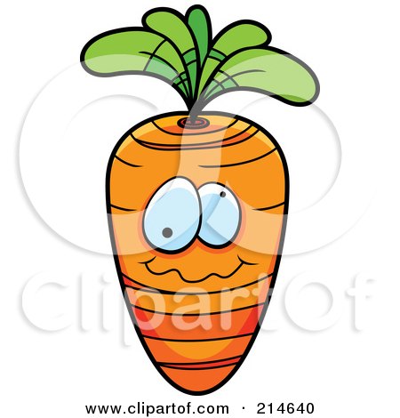 Royalty-Free (RF) Clipart Illustration of a Goofy Eyed Orange Carrot Character by Cory Thoman