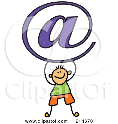 Royalty-Free (RF) Clipart Illustration of a Childs Sketch Of An Email Boy by Prawny