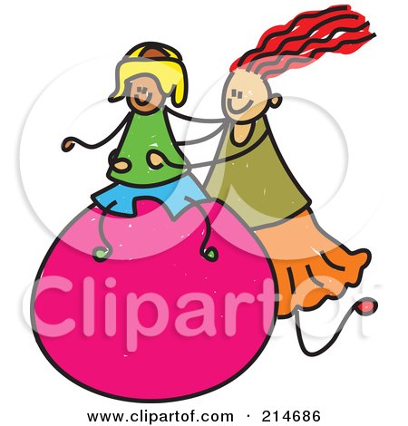 Royalty-Free (RF) Clipart Illustration of a Childs Sketch Of A Diabled Boy by Prawny