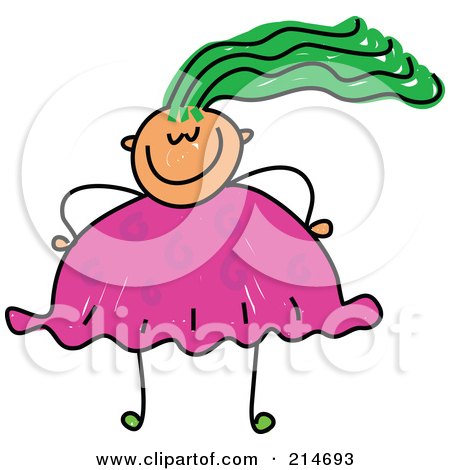 Royalty-Free (RF) Clipart Illustration of a Childs Sketch Of An Overweight Girl by Prawny