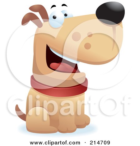 Royalty-Free (RF) Clipart Illustration of a Happy Sitting Dog by Cory Thoman