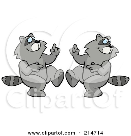 Royalty-Free (RF) Clipart Illustration of a Digital Collage Of A Dancing Raccoon In Different Poses by Cory Thoman