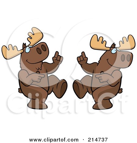 Royalty-Free (RF) Clipart Illustration of a Digital Collage Of A Dancing Moose In Different Poses by Cory Thoman