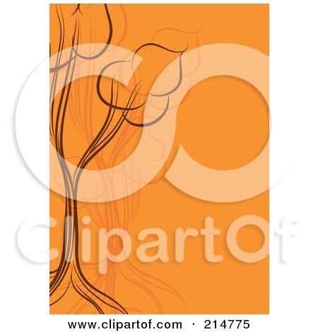Royalty-Free (RF) Clipart Illustration of an Orange And Brown Tree Design Background by MilsiArt
