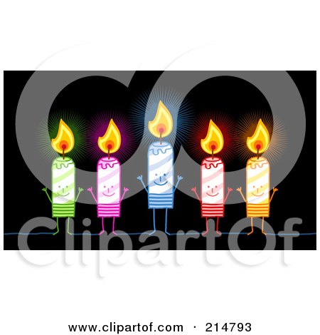 Royalty-Free (RF) Clipart Illustration of a Stick People Candle Group by NL shop