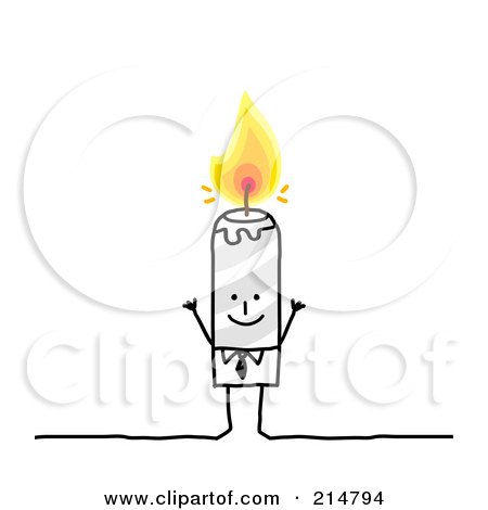 Royalty-Free (RF) Clipart Illustration of a Stick Businessman Candle by NL shop