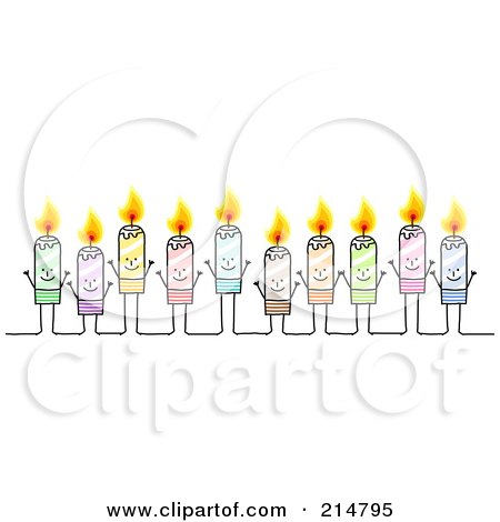Royalty-Free (RF) Clipart Illustration of a Stick Candle People Group by NL shop