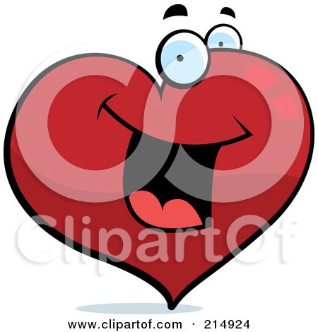 Royalty-Free (RF) Clipart Illustration of a Happy Heart Character by Cory Thoman
