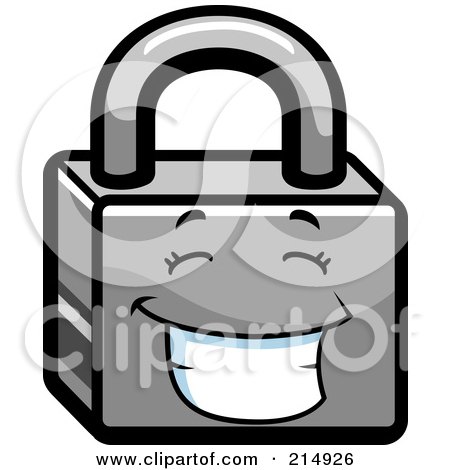 Royalty-Free (RF) Clipart Illustration of a Happy Padlock Character by Cory Thoman
