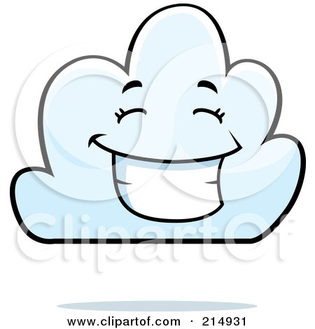 Royalty-Free (RF) Clipart Illustration of a Happy Cloud Character by Cory Thoman