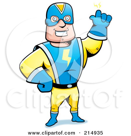 Royalty-Free (RF) Clipart Illustration of a Super Hero Waving by Cory Thoman