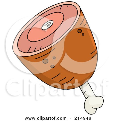 Royalty-Free (RF) Clipart Illustration of a Ham With Bone by Cory Thoman