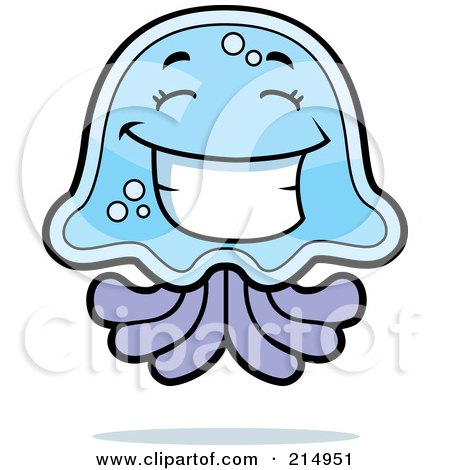 Royalty-Free (RF) Clipart Illustration of a Happy Jellyfish Character by Cory Thoman