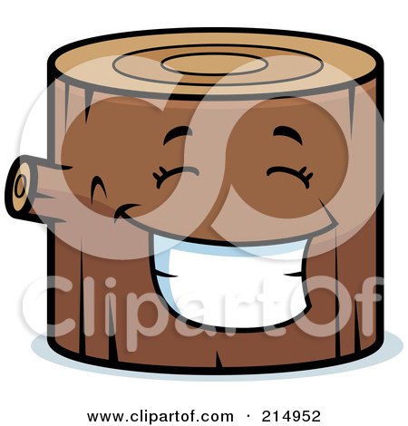 Royalty-Free (RF) Clipart Illustration of a Happy Log Character by Cory Thoman